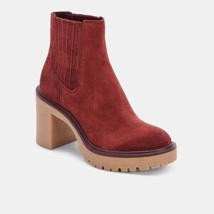 DOLCE VITA Caster H20 Booties Maroon Suede